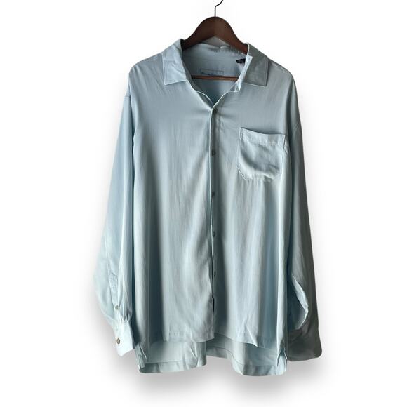 Tommy Bahama Long Sleeve Silk and Wool Shirt Size XL Men's Light Blue - Picture 1 of 7